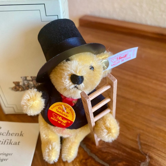 Steiff Lucky Chimney Sweep Mohair Jointed Teddy Bear #03148 Made in Germany NOS - Picture 11 of 11